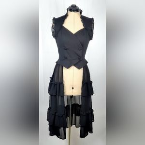 Hot Topic Medium Black Goth Vest with Open Skirt